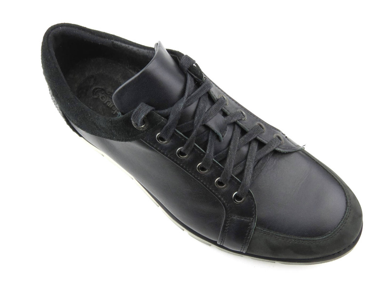 Sneakersy, półbuty męskie sportowe - CONHPOL Dynamic D-1630S/03, czarne