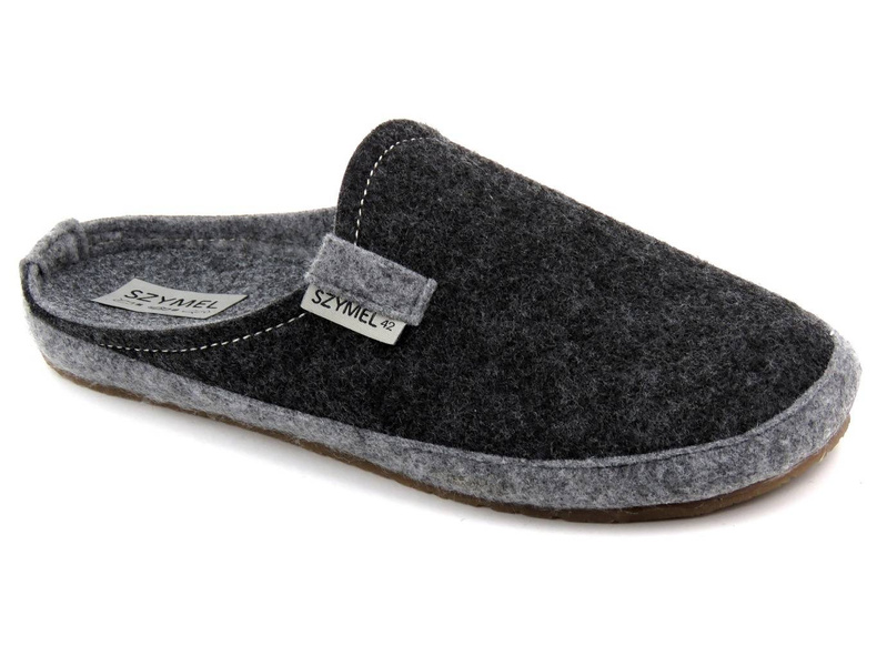 Filcowe kapcie męskie na jesień i zimę - SZYMEL 7500, grafitowe