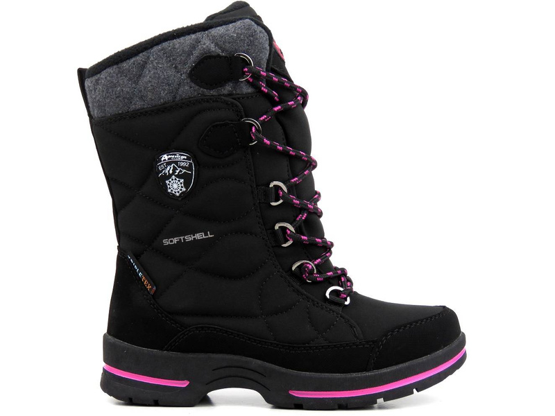 Śniegowce dziecięce z membraną i softshell - AMERICAN CLUB SN19, czarne