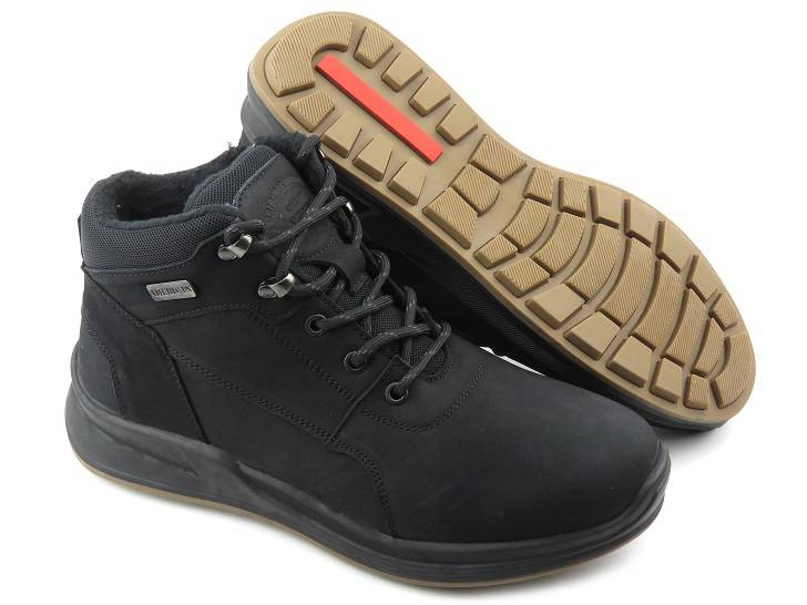 Ciepłe trzewiki męskie sportowe - AMERICAN CLUB CY70/22, czarne