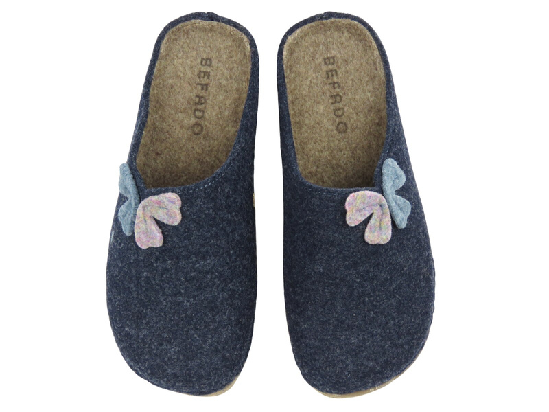 Wygodne kapcie damskie BEFADO 155D171, granatowe