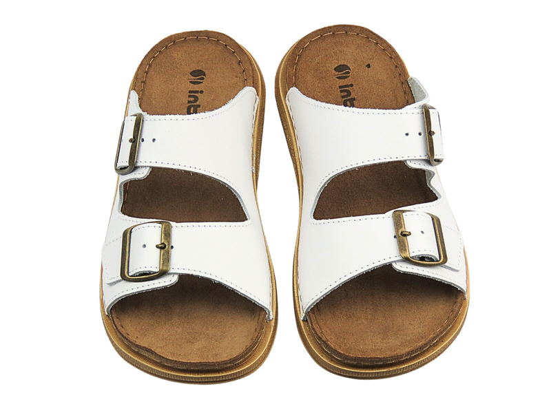 Klapki męskie z klamrami białe INBLU VE-01KU