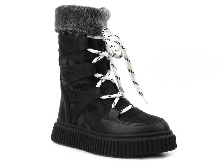 Ocieplane kozaki dziecięce Navy Dot 22-61069 czarne