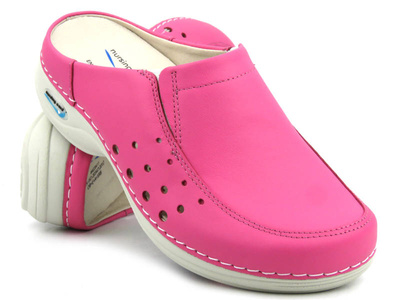 Wygodne, medyczne klapki damskie - Nursing Care BERLIN WG4A09, różowe