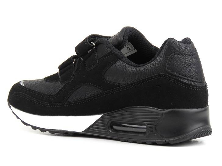 Buty sportowe młodzieżowe na rzepy - AMERICAN CLUB ES93/22, czarne