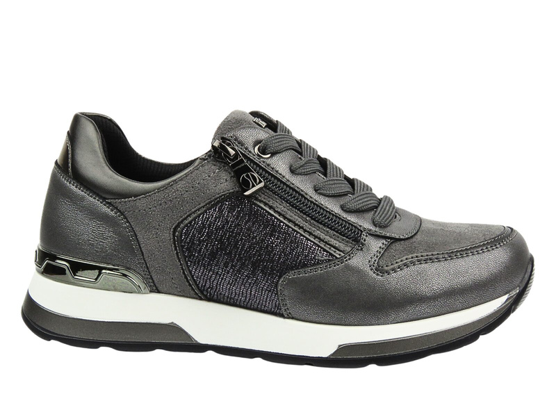 Wygodne sneakersy damskie ze skóry ekologicznej szare Inblu IN-390