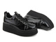 Sneakersy damskie na platformie - VENEZIA D23KA3360, czarne