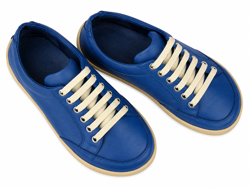 Barefoot skórzane minimalistyczne półbuty damskie Nika Komfort 26014, niebieskie