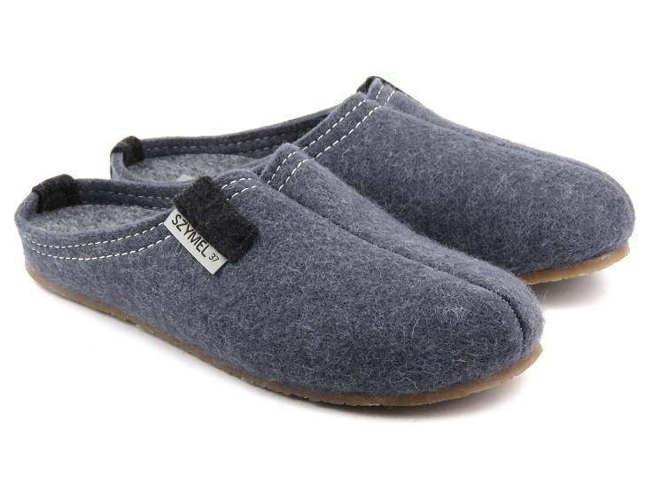 Kapcie, domowe damskie filcowe - SZYMEL 4405 stalowe 329