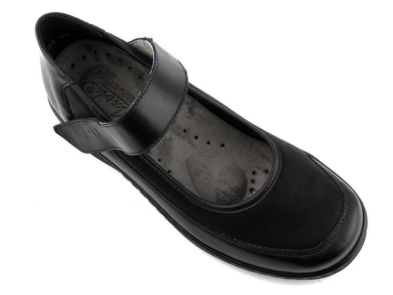 Wygodne półbuty damskie o tęgości H - Axel 1730, czarne