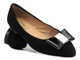 Baleriny damskie ze skórzanym wnętrzem - Eksbut 29-5316-136/121, czarne