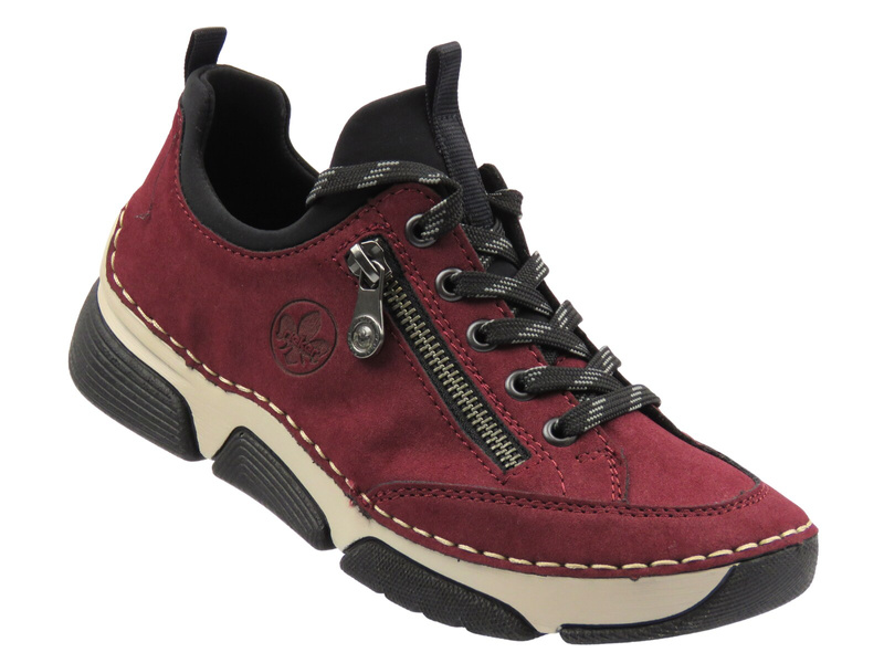 Botki damskie Rieker 45973-36, bordowe