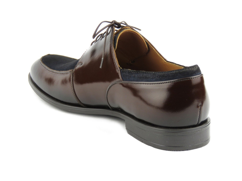 Caponki męskie z wysokiej jakości skóry - Conhpol 8502, brązowe