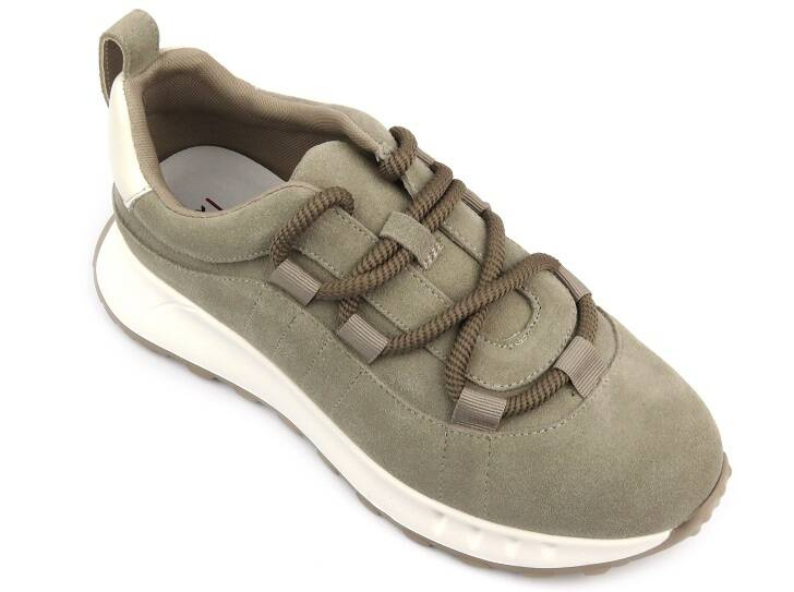 Skórzane sneakersy damskie - Artiker 54C1409, beżowe