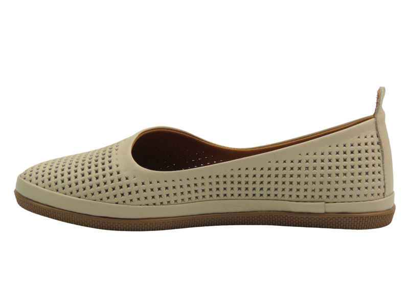 Półbuty damskie polskiej marki beżowe Nika Komfort H-478