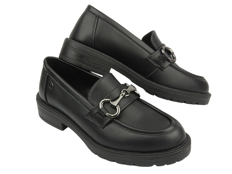 Półbuty, mokasyny damskie czarne Inblu IC-23