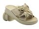 Skórzane klapki beżowe Nika Komfort H-483