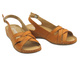Skórzane sandały damskie - HELIOS Komfort 134, jasnobrązowe