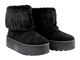 Stylowe botki damskie z futerkiem News 24BT30‑8020, czarne