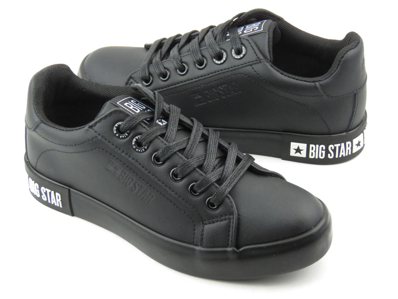 Czarne sneakersy damskie z ekoskóry - BIG STAR II274030