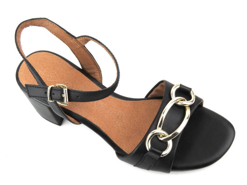 Sandały damskie na klocku - Marco Tozzi 28363, czarne