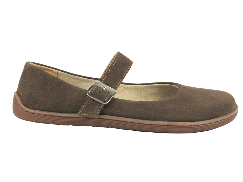 Barefoot skórzane minimalistyczne półbuty damskie Nika Komfort 1445, brąz