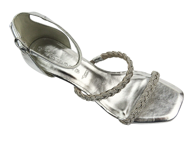 Eleganckie sandały damskie na szpilce - Tamaris 1-28035-42, srebrne