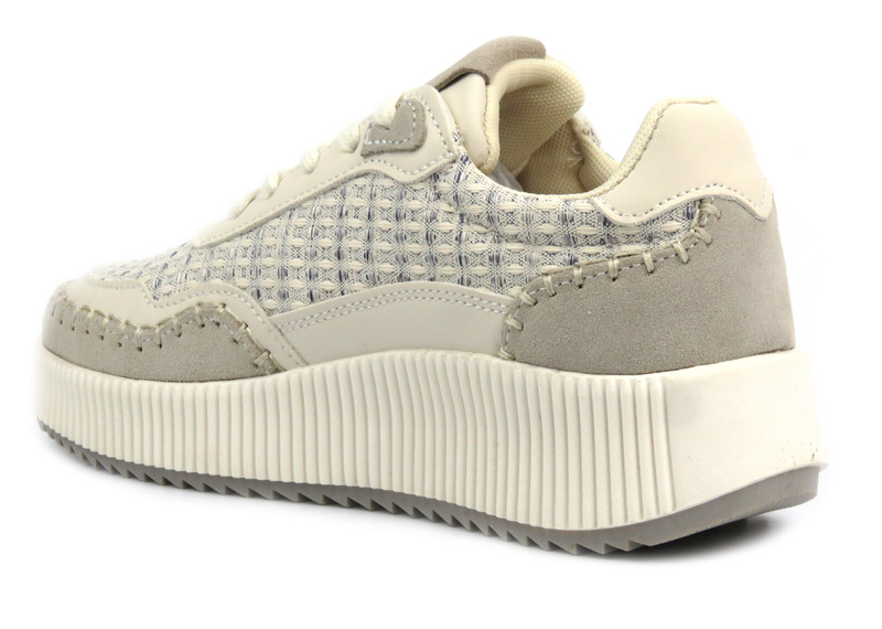 Buty sportowe damskie na platformie - BRIVIDO SHOES TW0815-09, beżowe