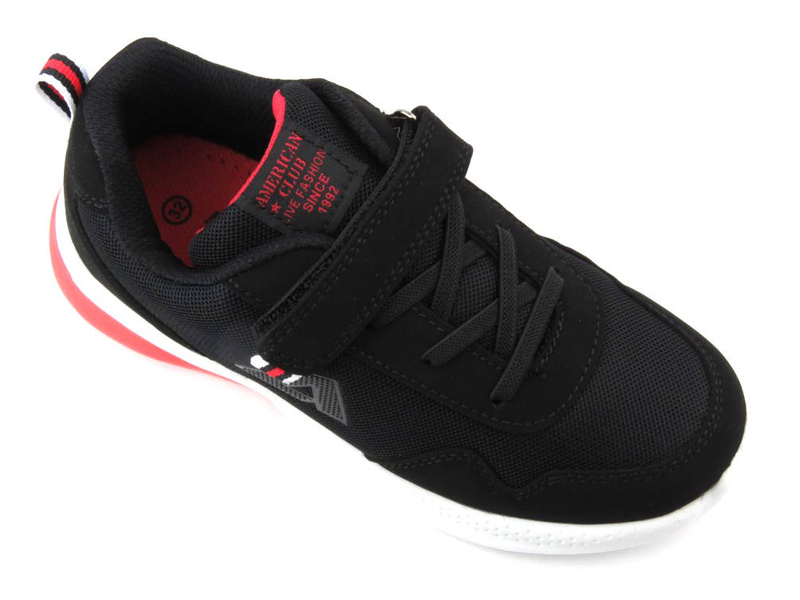 Buty sportowe dziecięce, adidasy American Club ES 118/23 ES 119/23, czarne