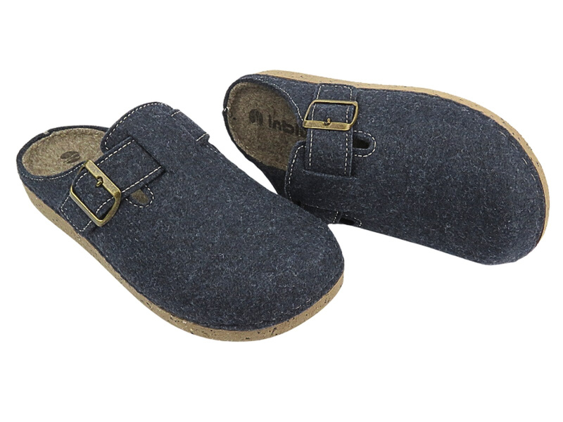 Filcowe Kapcie Męskie - INBLU MT-12 Granatowe Wsuwane