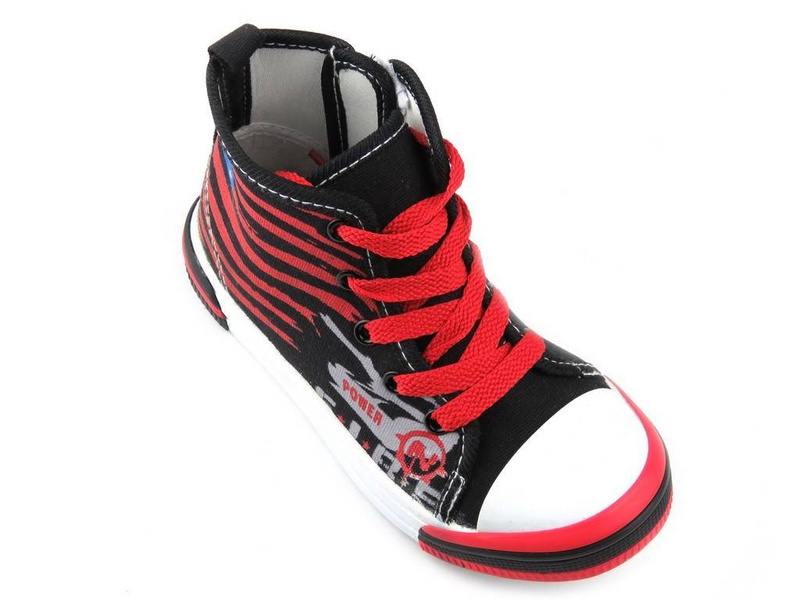 Wysokie trampki dziecięce z suwakiem - AMERICAN CLUB TEN 11/2014, czarne