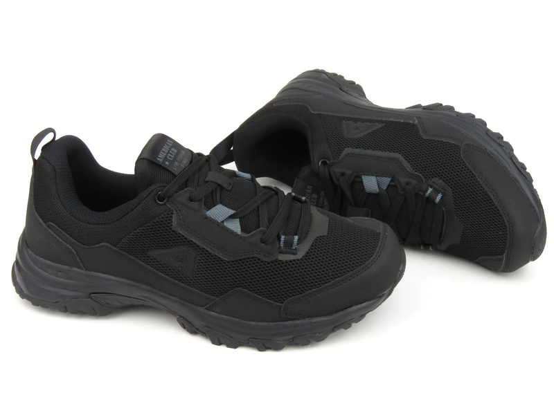 Klasyczne sneakersy męskie - AMERICAN CLUB WT138/23, czarne