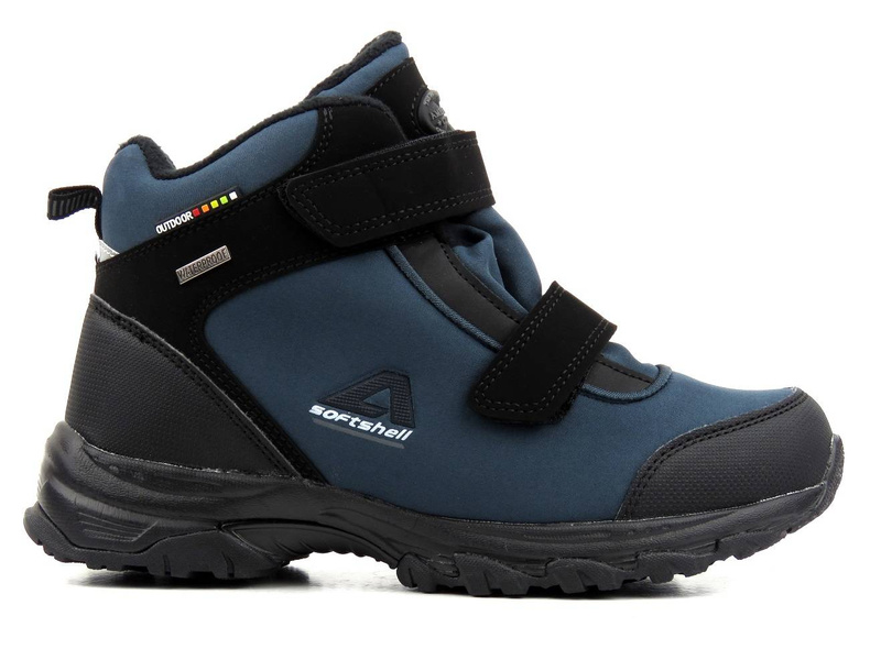 Zimowe trekkingi damskie z softshell - AMERICAN CLUB WT68/21(22), granatowe