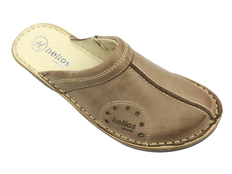 Wygodne klapki damskie na koturnie - Helios 624, beżowe