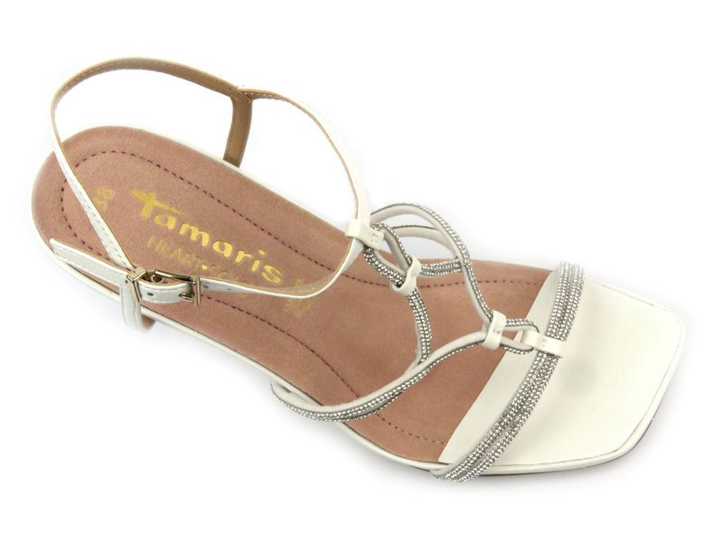 Sandały damskie na szpilce- TAMARIS 1-28308-42, białe