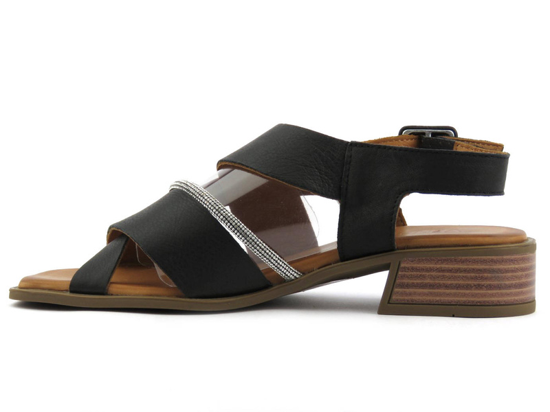 Sandały damskie z kwadratowym noskiem - VENEZIA 039892176, czarne