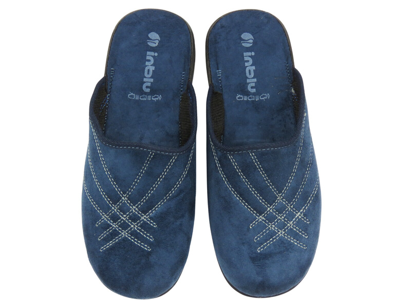 Kapcie męskie z miękką tkaniną - INBLU OG-2J, granat