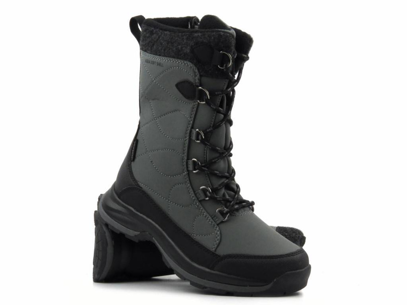 Wysokie buty zimowe, śniegowce damskie DK TECH SoftShell 2105, szare