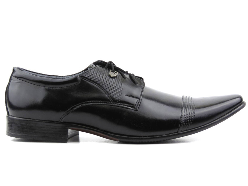 Półbuty męskie eleganckie - Moskała 247, czarne