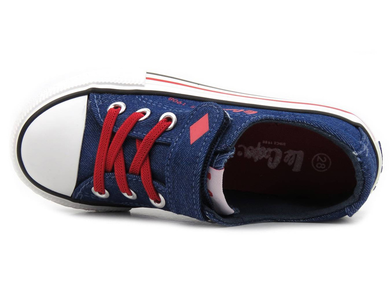Trampki dziecięce na rzep - LEE COOPER 22-44-0801K, jeans