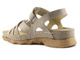 Wygodne sandały damskie na a la drewnianej podeszwie - HELIOS Komfort 256, beżowe