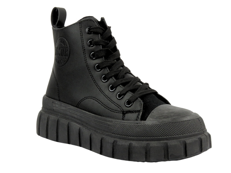 Wysokie trampki damskie - Big Star MM274625, czarne