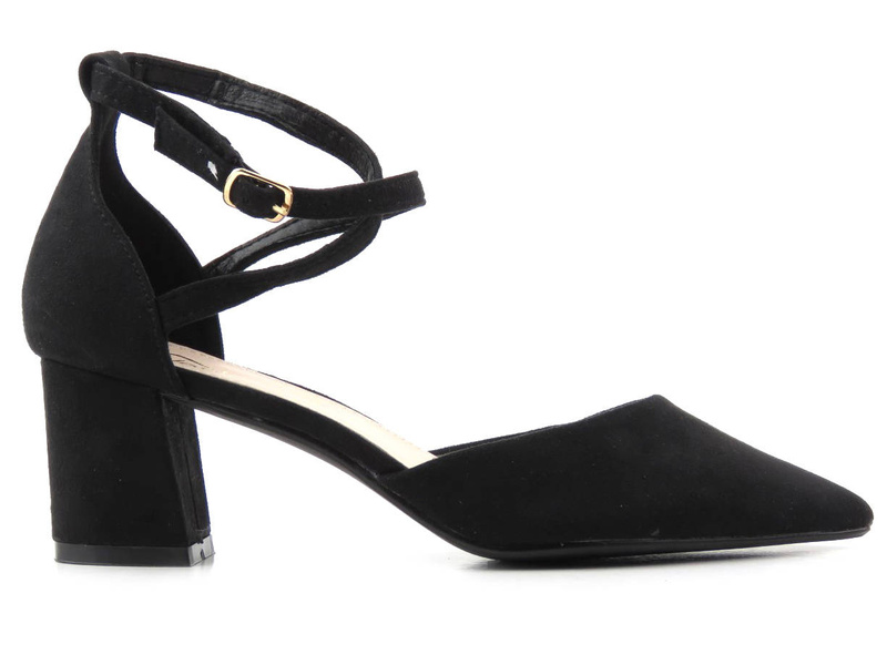 Eleganckie sandały, czółenka damskie na słupku - Evento 20SD98-1627, czarne