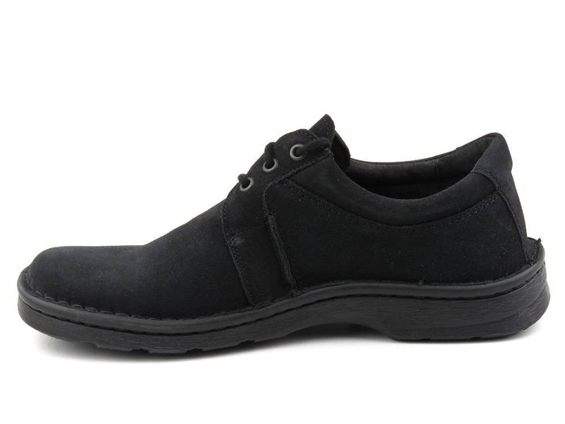 Skórzane półbuty męskie WASAK 158, czarne