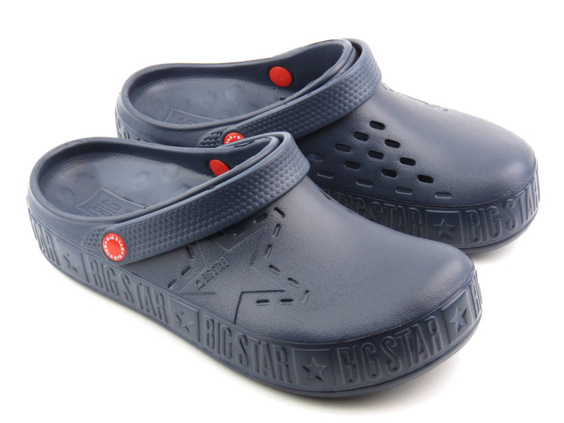 Piankowe klapki damskie, clogsy- BIG STAR II275002, granatowe
