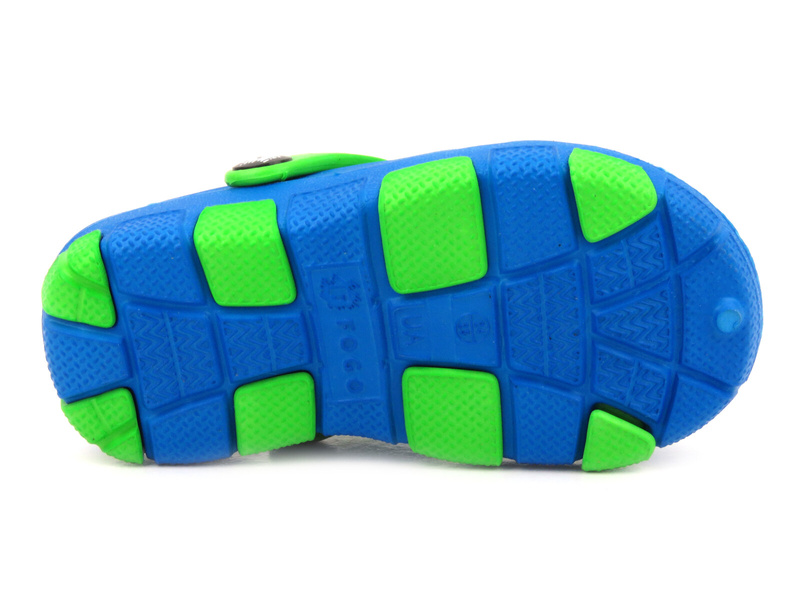 Klapki dziecięce clogsy- Realpaks PF-401, niebiesko-zielone