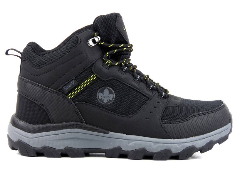 Trekkingi męskie z membraną TEX - RIEKER 670019-01, czarne