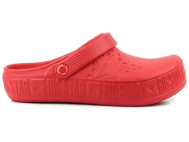 Piankowe klapki damskie, clogsy- BIG STAR II275004, czerwone