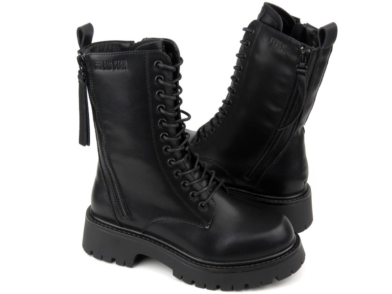 Workery, botki damskie z ociepleniem - BIG STAR KK274494, czarne