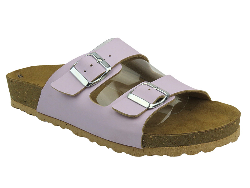 Klapki Damskie Na Grubej Podeszwie INBLU NM-28 Fioletowe Wsuwane